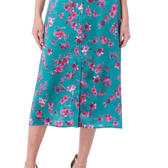 Cami NYC silk Annabelle skirt - color lagoon, size L, runs small - Picture 2 of 3